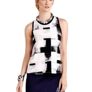 Anthropologie Postmark Black & White Square Printed Tank Top- Md